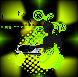音乐海报 DJ俱乐部音乐家派对玩家文化创造力光盘男人扩音器叶子图片