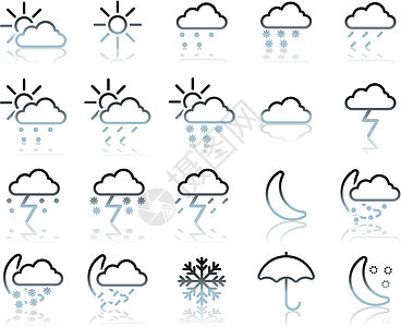 天气图标 se风暴星星绘画阳光插图气候太阳闪电月亮季节图片