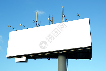 广告牌横幅白色零售营销水平天空广告框架商业空白背景图片