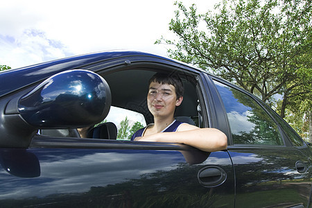 人力司机男性测试青少年男人车辆运输座位喜悦快乐黑色图片