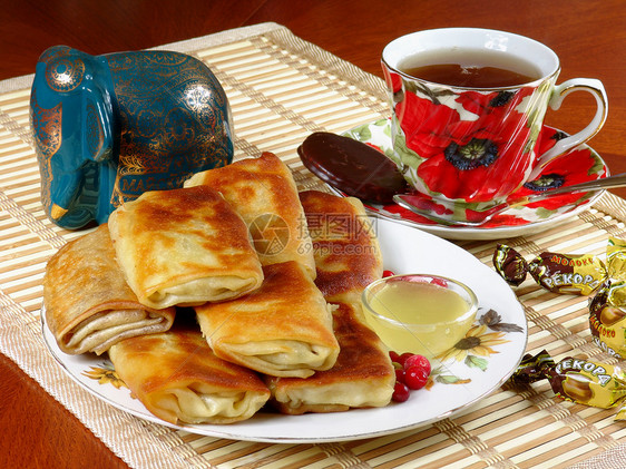 煎饼饼食品静物糖果陶器餐巾照片图片