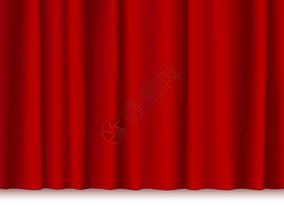 剧院幕布布料文化艺术阴影褶皱天鹅绒歌剧窗帘纺织品红色背景图片