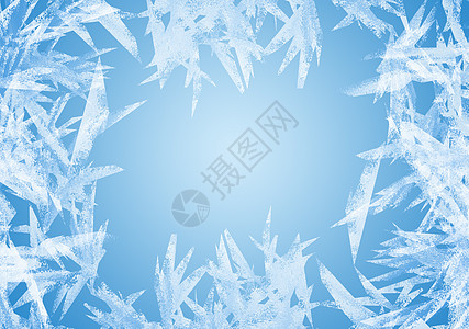 秋叶雪霜冬季框架天气蓝色冻结白色季节玻璃背景
