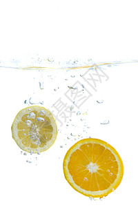 柠檬食物蓝色水果健康饮食碰撞漩涡涟漪液体飞溅静物图片
