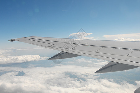 飞机机翼运输喷射窗户天空航空公司旅行高度地平线蓝色航班图片