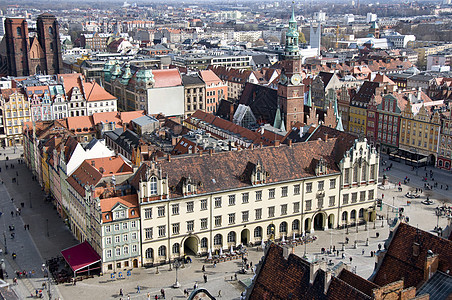 Wroclaw 市场广场历史正方形文化酒吧城镇餐厅抛光吸引力游客观光图片