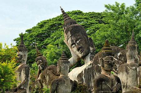 在万象劳斯的美丽而奇特的布戴达公园 佛像文化公园纪念碑旅游首都观光石头设施机构信仰图片