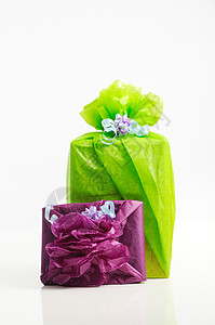 礼品盒周年信封包装展示纪念日绿色盒子背景图片