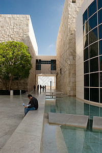 盖蒂中心博物馆网格玻璃画廊城市几何学建筑正方形旅行艺术图片