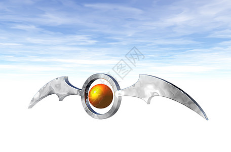 蝙蝠棒天空圆形蝙蝠合金金属多云黄色圆圈翅膀金子图片