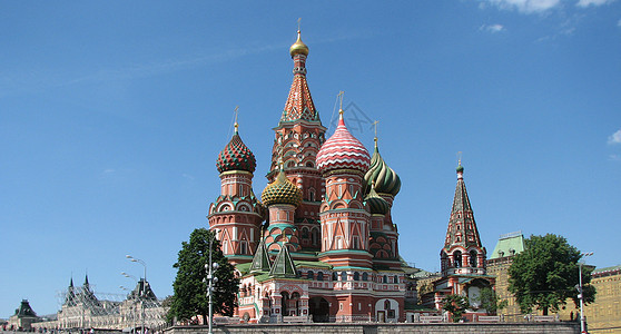 莫斯科市建筑城市建筑物国家红色天空教会历史蓝色中心图片