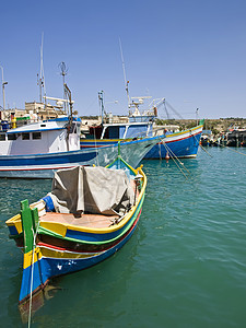 马耳他渔村庇护所旅行泊位海岸海洋港口码头假期渔船医学图片