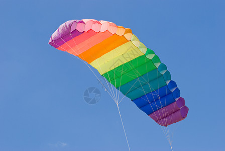 色彩多彩的风筝闲暇蓝色运动特技天空彩虹爱好飞行图片