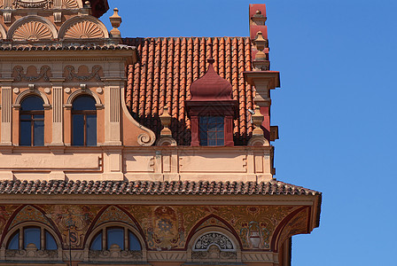 旧楼城市天堂蓝色雕像旅行柱子建筑学房屋壁柱历史图片
