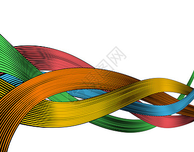 木剪丝带流动元素设计曲线插图木刻海浪条纹背景图片