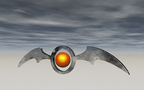 蝙蝠气泡翅膀圆圈蝙蝠翼金子天空多云金属圆形插图图片