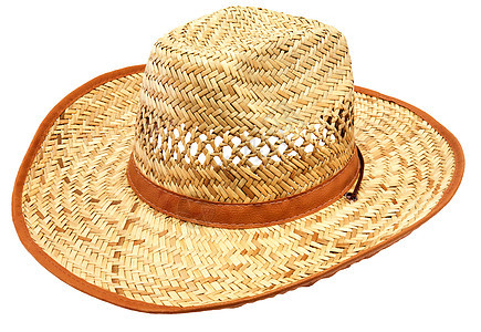 草帽湿顶稻草帽子白色太阳水平图片