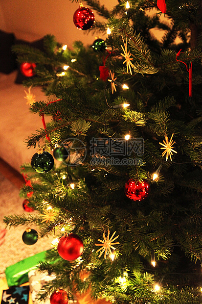 一棵盛装的圣诞树图片
