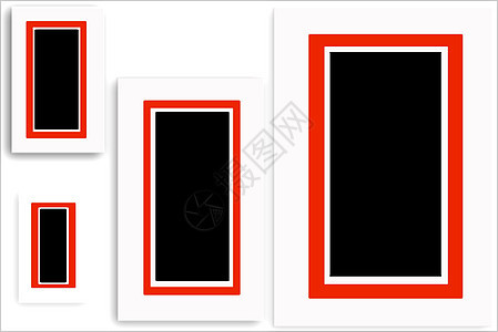红边框边界相框二维插图照片红色计算机框架镶边背景图片