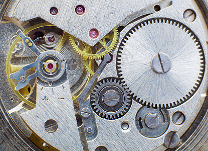 古金属时钟时间金属机械圆圈机器手表黄铜宝石车削齿轮图片