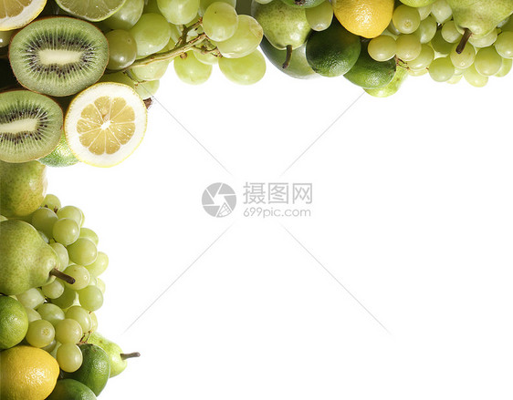 白上孤立的绿果实坚果饮食李子柠檬衬套作品食物异国营养奇异果图片
