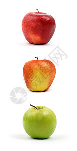 白色上孤立的苹果蔬菜水果营养橙子节食绿色黄色饮食食物图片