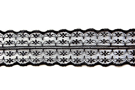 黑色细微蕾带织物刺绣材料棉布艺术工艺钩针白色缝合纺织品图片