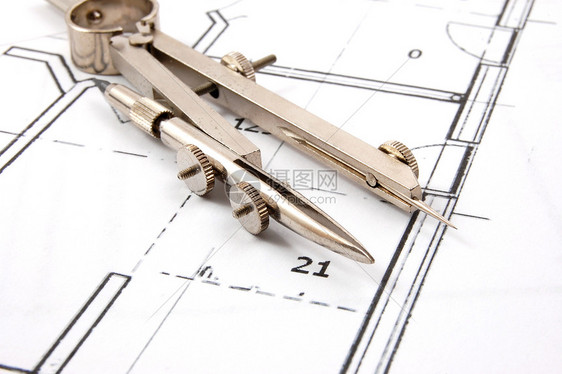 建筑结构图计划承包商工程师建筑师铅笔几何学图纸商业几何计算机蓝图图片
