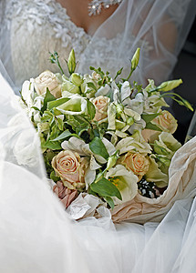 婚礼花束新娘裙子婚姻花朵花店女性传统粉色已婚白色图片