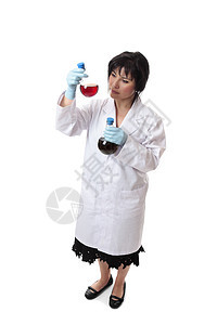 有化学制品的化学家图片