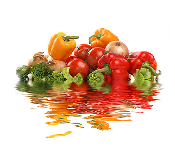 白上孤立的新鲜美味蔬菜厨房农业茴香洪水食物营养水果液体沙拉洋葱图片