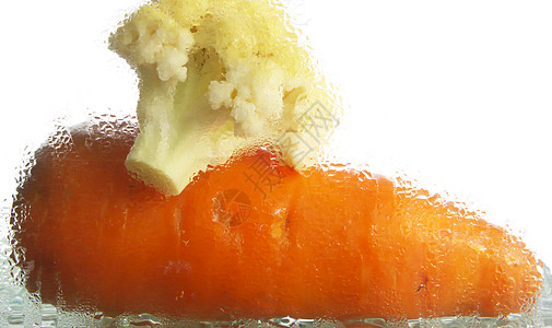 菜花和胡萝卜静物概念性蔬菜食物蒸汽图片
