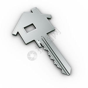 House 密钥渲染白色计算机安全锁定金属房门钥匙图片