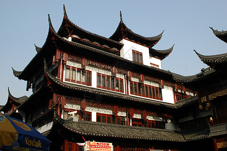 中华传统建筑结构阳台背景图片