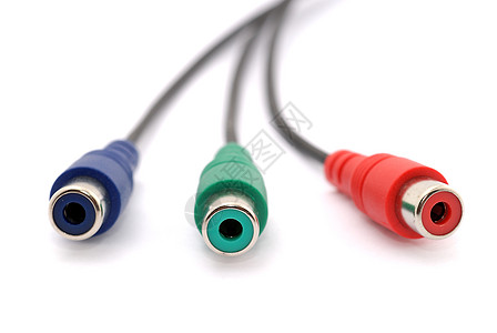 连接器绿色视频红绿蓝电缆红色蓝色背景图片