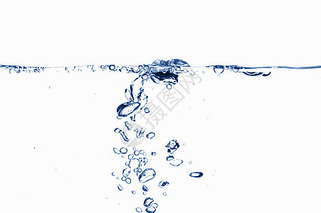 带泡沫的淡水口渴空气洗澡海浪液体活力火花饮料海洋蓝色图片