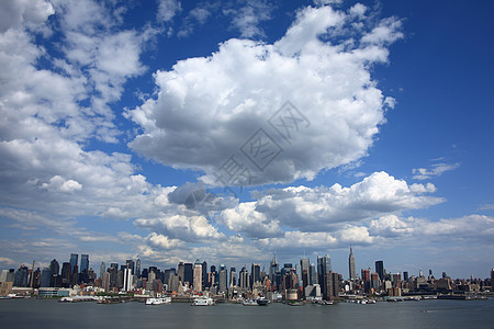 纽约市天线市中心地标天际建筑物旅游旅行摩天大楼球衣蓝色商业图片