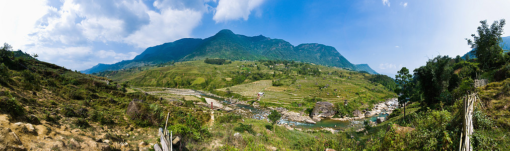 黄梁山山脉风景全景图片