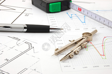 建筑结构计划印刷工具工程师电气铅笔住宅项目工程生活房子图片