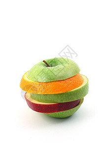 白色背景上的苹果红色维生素食物情调果味异国黄色饮食香橼热带图片