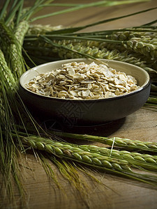 燕麦谷物力量稀饭水果收成饮食营养木头麦片早餐图片