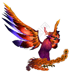 凤凰生物童话怪物插图3d渲染翅膀图片