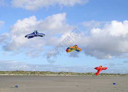 3个特效风筝乐趣天空假期特技闲暇海滩玩具图片