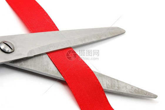 仪式开幕概念商业典礼庆典红色刀具划分乐队文书警戒线图片