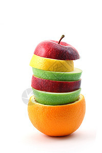 白色背景上的苹果食物饮食概念橙子红色杂货店香橼热带异国绿色图片
