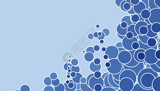 蓝泡泡插图圆圈卡片气泡圆形背景图片