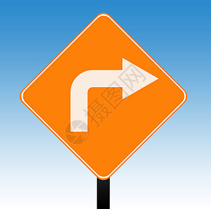 方向标志蓝色橙子插图天空角落交通指示牌路标运输图片