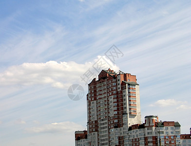 红屋建筑学天空红色建筑公寓蓝色民众城市白色首都图片