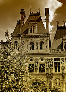 巴黎市政厅背景图片