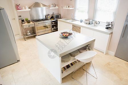 空厨房家具设计冰箱用具食物水果火炉柜台房间台面图片